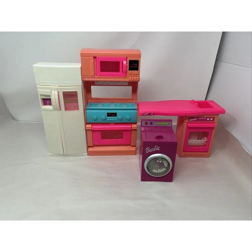 Barbie So Much To Do Kitchen Set w/ Washer: Sink, Stove, Refrigerator 1994